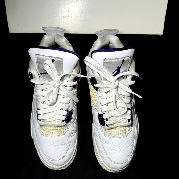 Size 7.5 - Nike Air Jordan 4 Retro Purple Metallic 2020 Men's Shoes - Picture 4 of 8